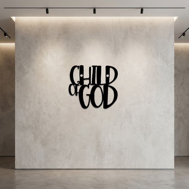 Christianartworkshop Décoration murale en métal avec inscription cursive « Enfant de Dieu » : une affirmation audacieuse de l'identité divine - image 3