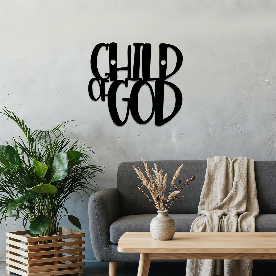 Christianartworkshop Décoration murale en métal avec inscription cursive « Enfant de Dieu » : une affirmation audacieuse de l'identité divine - image 5