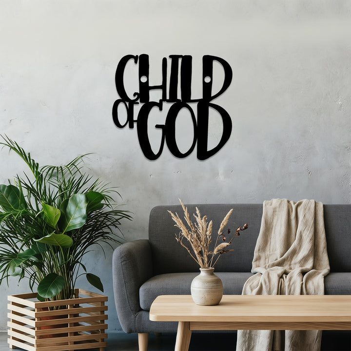Christianartworkshop Décoration murale en métal avec inscription cursive « Enfant de Dieu » : une affirmation audacieuse de l'identité divine - image 5