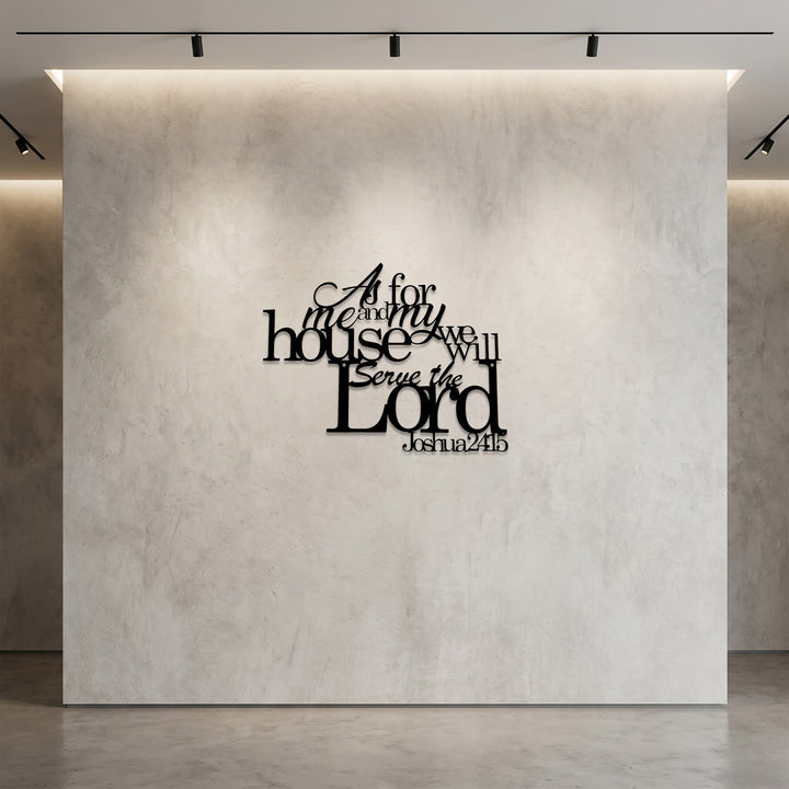 Christianartworkshop Quant à moi et à ma maison, nous servirons l’Éternel. Josué 24:15 Décoration murale en métal : Une déclaration de foi familiale - image 3