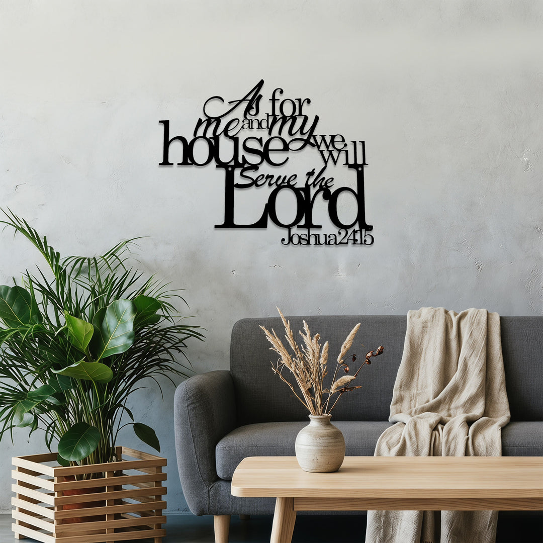 Christianartworkshop Quant à moi et à ma maison, nous servirons l’Éternel. Josué 24:15 Décoration murale en métal : Une déclaration de foi familiale - image 5
