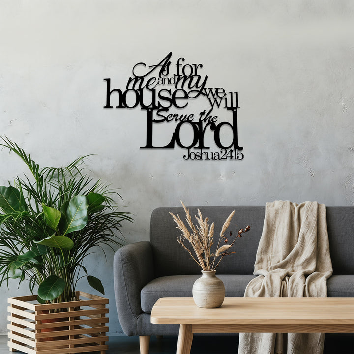 Christianartworkshop Quant à moi et à ma maison, nous servirons l’Éternel. Josué 24:15 Décoration murale en métal : Une déclaration de foi familiale - image 5