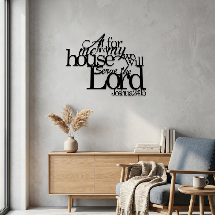 Christianartworkshop Quant à moi et à ma maison, nous servirons l’Éternel. Josué 24:15 Décoration murale en métal : Une déclaration de foi familiale - image 4