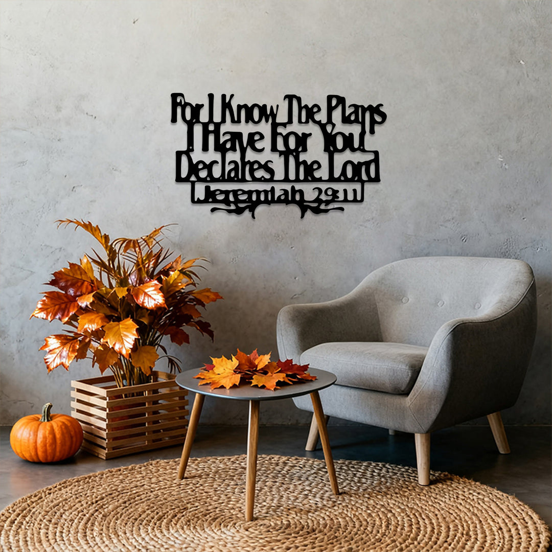 Christianartworkshop Jérémie 29:11 Car je connais les projets que j'ai formés pour vous. Décoration murale en métal : Une promesse d'espoir. - image 2