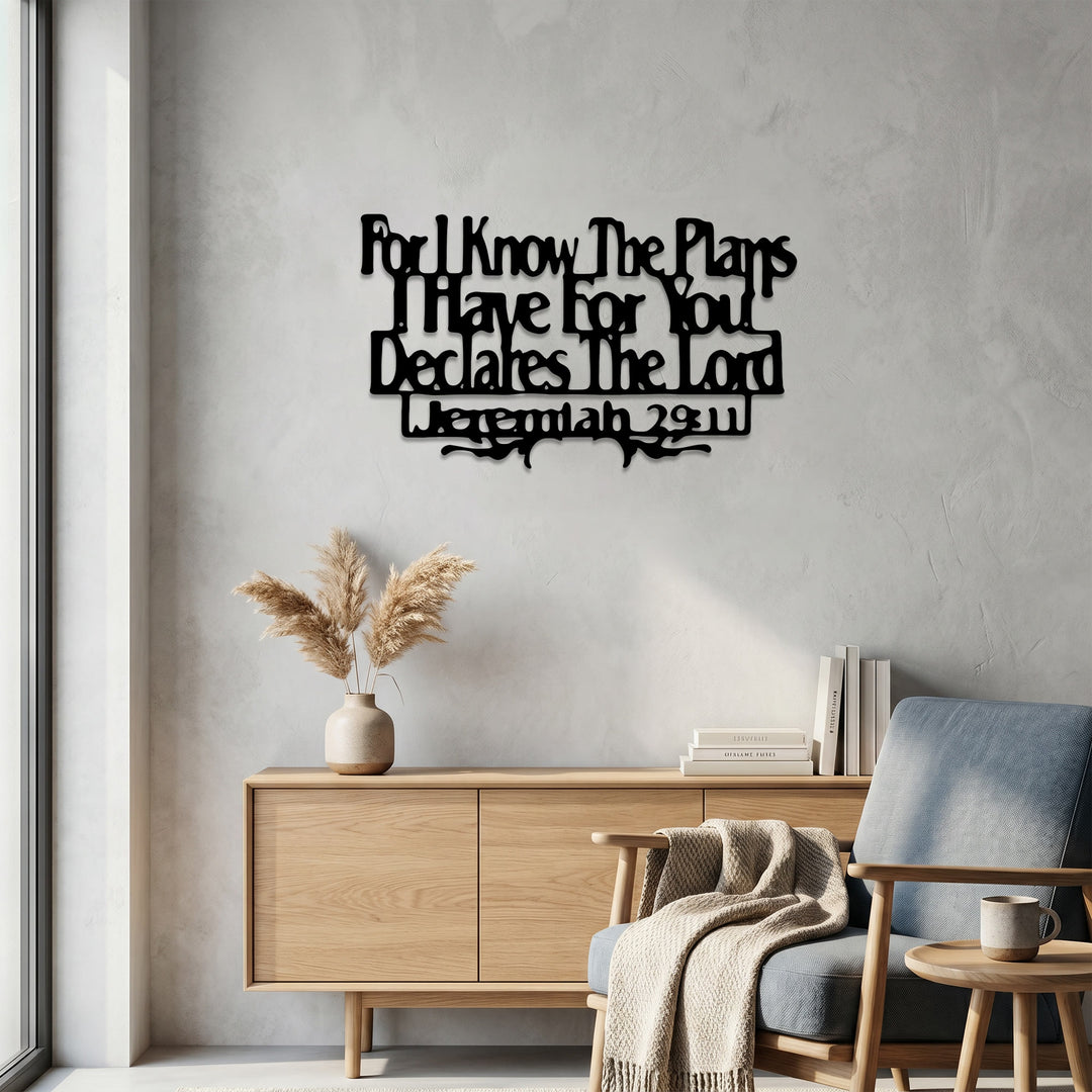 Christianartworkshop Jérémie 29:11 Car je connais les projets que j'ai formés pour vous. Décoration murale en métal : Une promesse d'espoir. - image 4