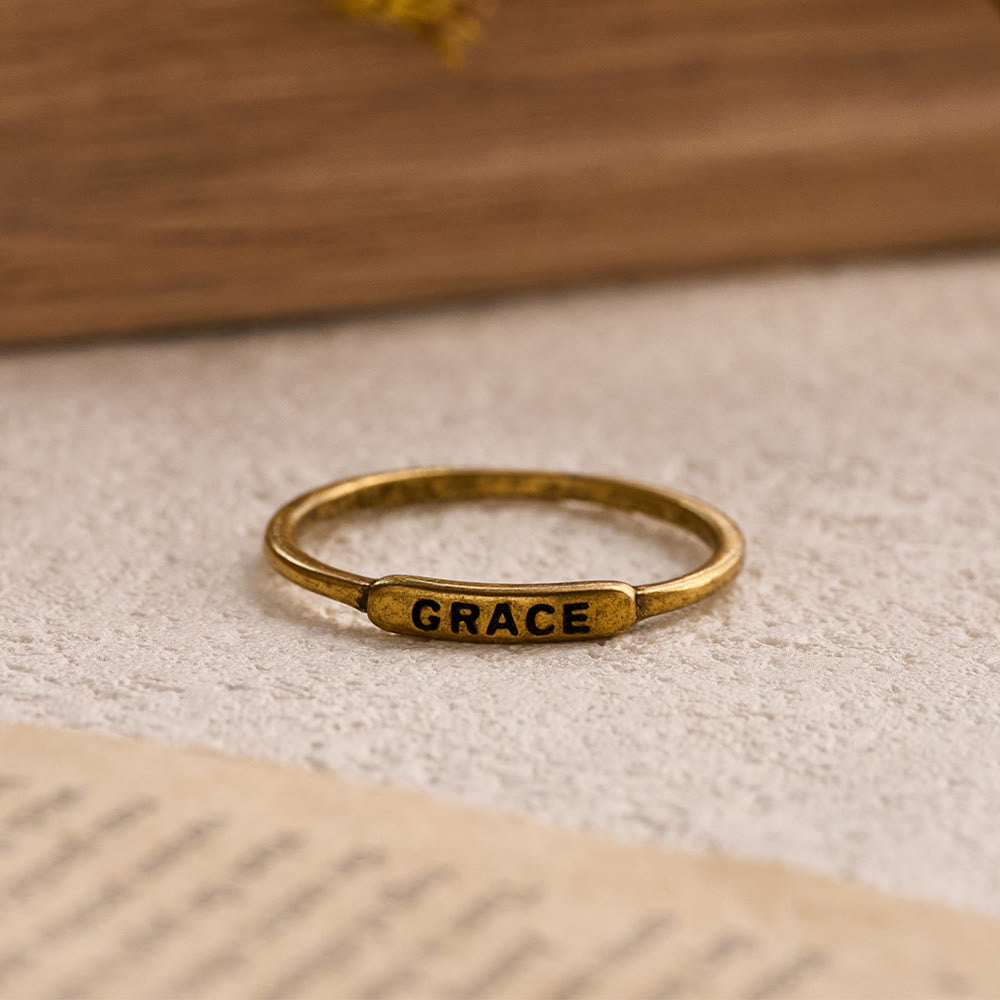 Christianartworkshop Ensemble de bagues empilables raffinées avec inscription gravée BLESSED/FAITH/HOPE : un emblème de dévotion discrète - image 9