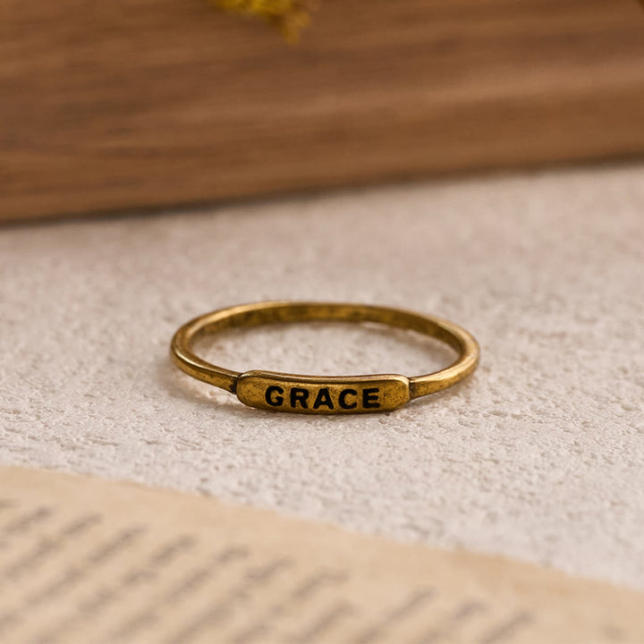 Christianartworkshop Ensemble de bagues empilables raffinées avec inscription gravée BLESSED/FAITH/HOPE : un emblème de dévotion discrète - image 9
