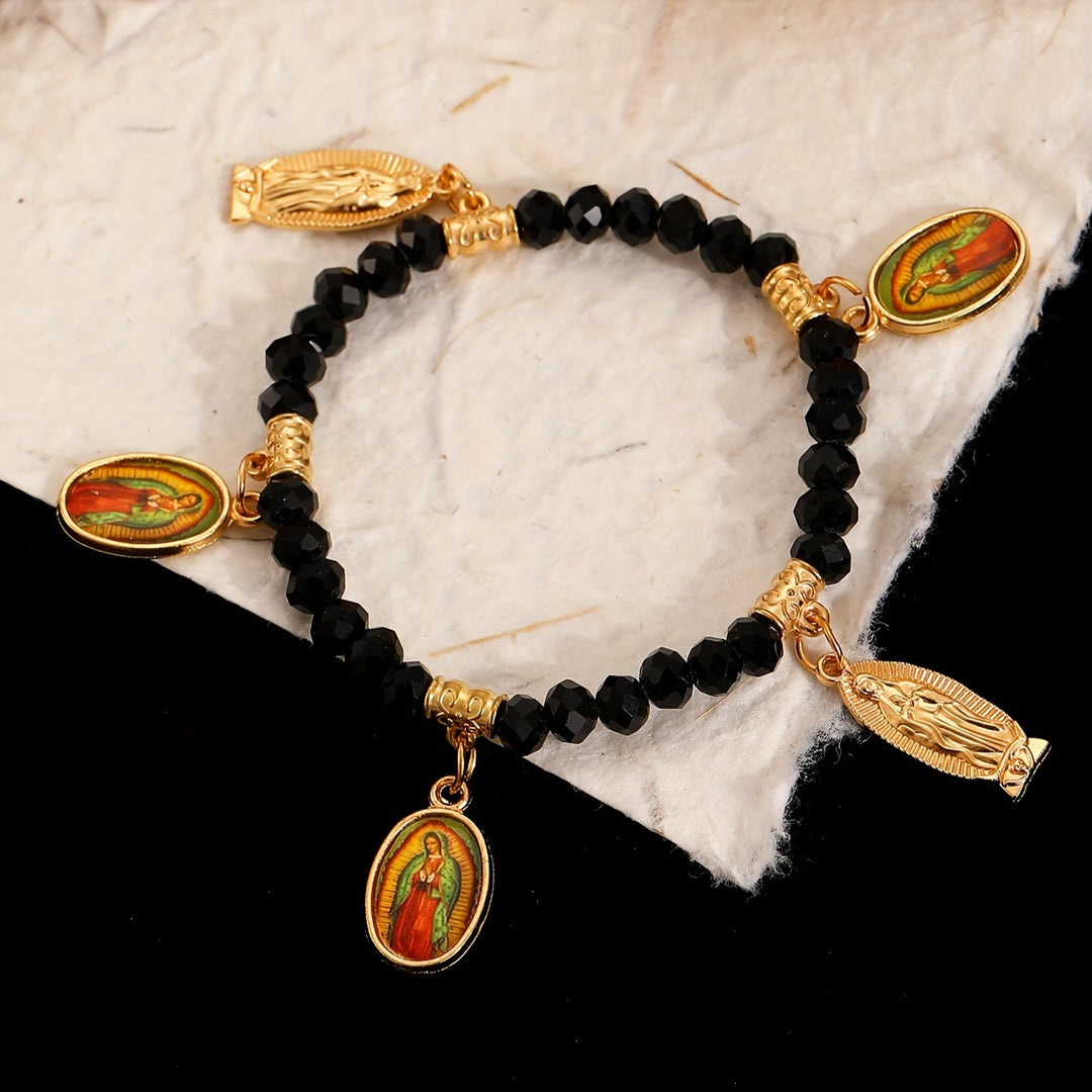 Christianartworkshop Bracelet finement perlé orné de breloques Notre-Dame de Guadalupe et Saint Jude : un rappel de l'amour sacré - image 9