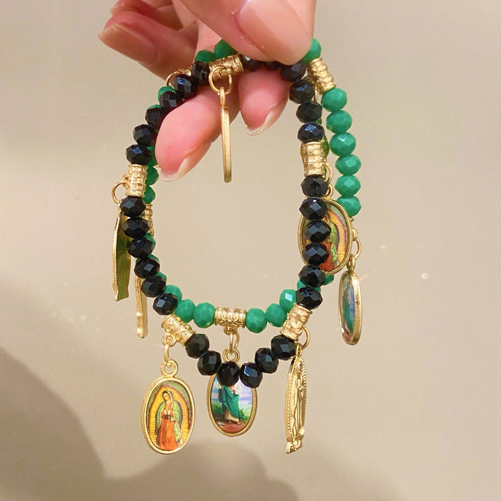 Christianartworkshop Bracelet finement perlé orné de breloques Notre-Dame de Guadalupe et Saint Jude : un rappel de l'amour sacré - image 8