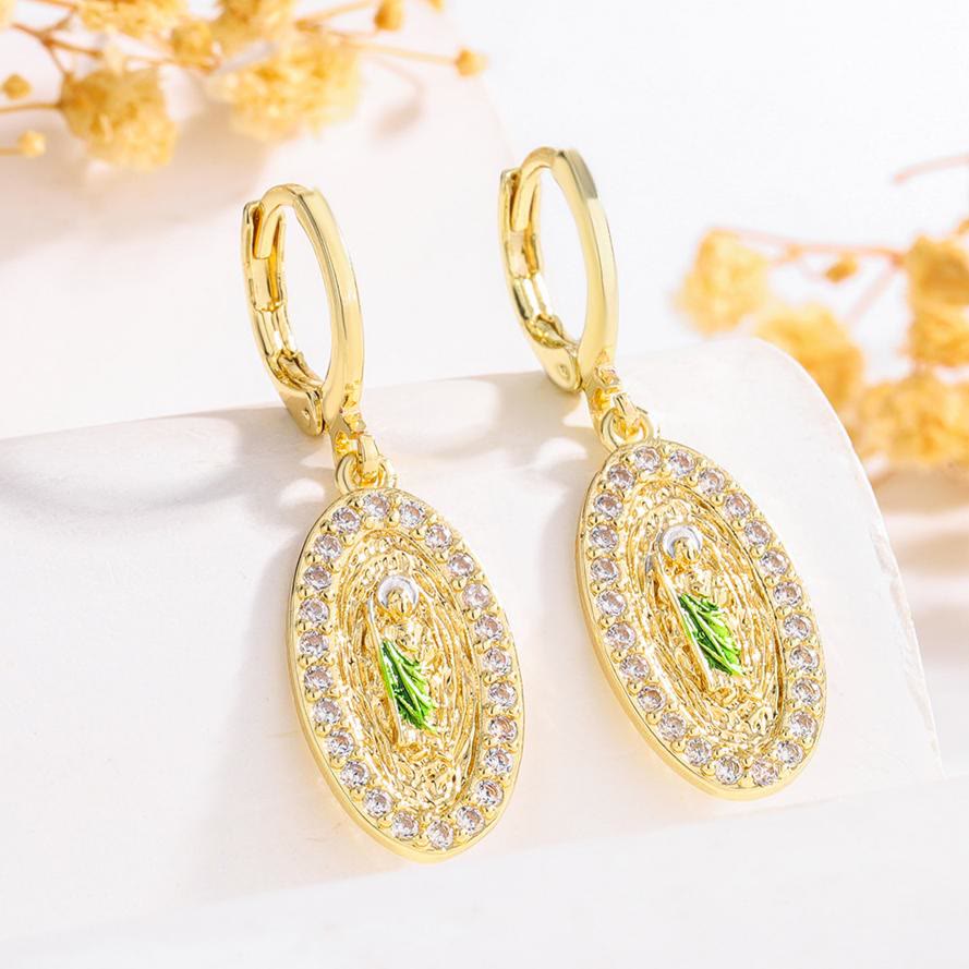 Christianartworkshop Collection de boucles d'oreilles Saint Jude et Vierge Marie avec halo de zircon, styles variés : un rappel de la grâce céleste - Saint Jude B - image 13