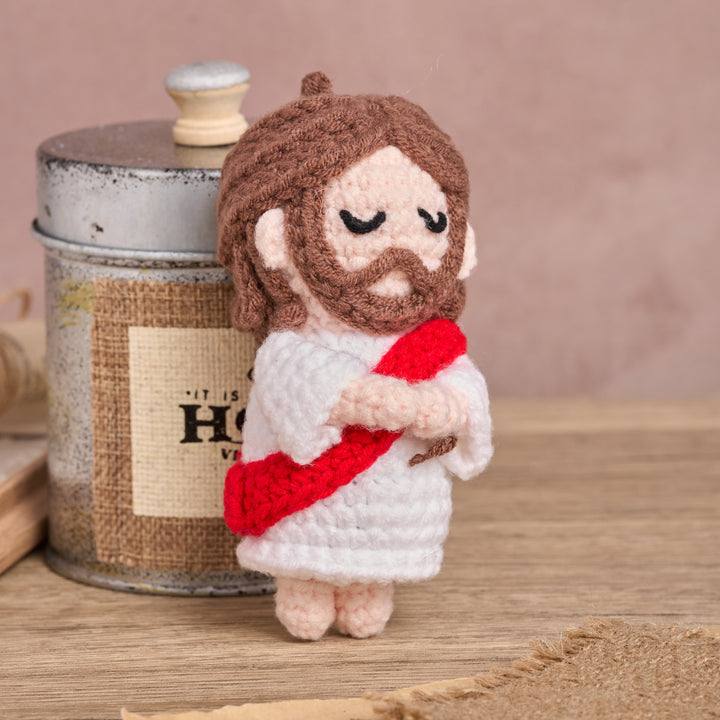 Christianartworkshop Pednant de voiture Jésus Amigurumi au crochet fait à la main : un symbole de confort divin - image 5