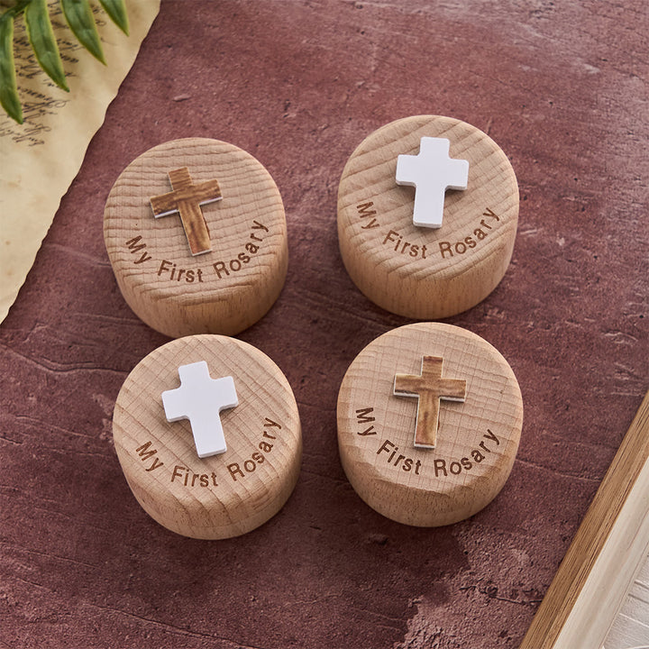 Christianartworkshop Ma première boîte à souvenirs en bois pour chapelet avec emblème de croix : un symbole de commencements sacrés - image 2