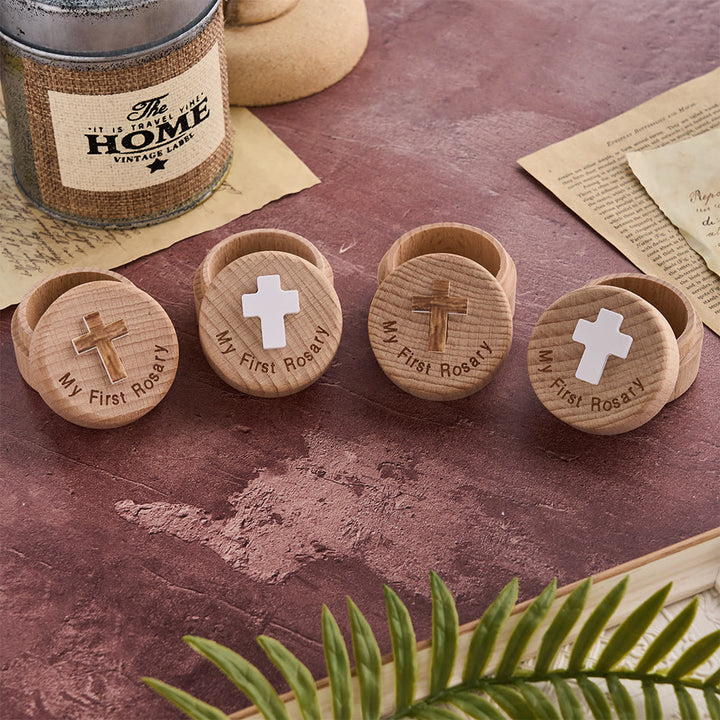 Christianartworkshop Ma première boîte à souvenirs en bois pour chapelet avec emblème de croix : un symbole de commencements sacrés - image 3