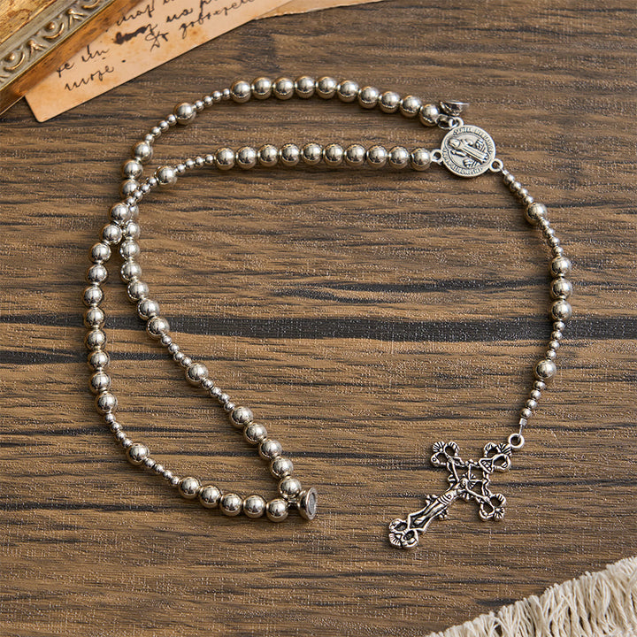 Bracelet chapelet magnétique argenté sacré Christianartworkshop : 2 en 1, prière et bracelet - image 5