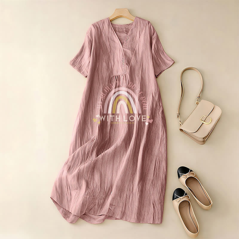 Christianartworkshop Robe midi décontractée à col en V avec slogan « Love » et verset biblique « Love ». - image 16