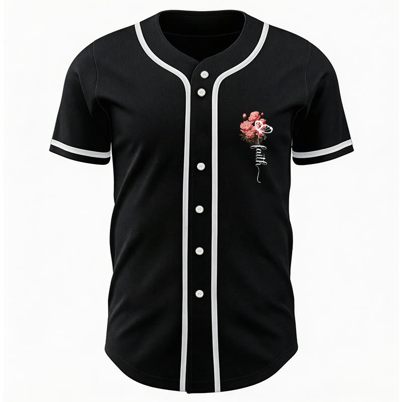 Christianartworkshop « Peut-être avez-vous été créés pour un temps comme celui-ci » Esther 4:14 Maillot de baseball boutonné à imprimé pivoine et foi - image 10