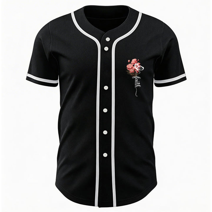 Christianartworkshop « Peut-être avez-vous été créés pour un temps comme celui-ci » Esther 4:14 Maillot de baseball boutonné à imprimé pivoine et foi - image 10