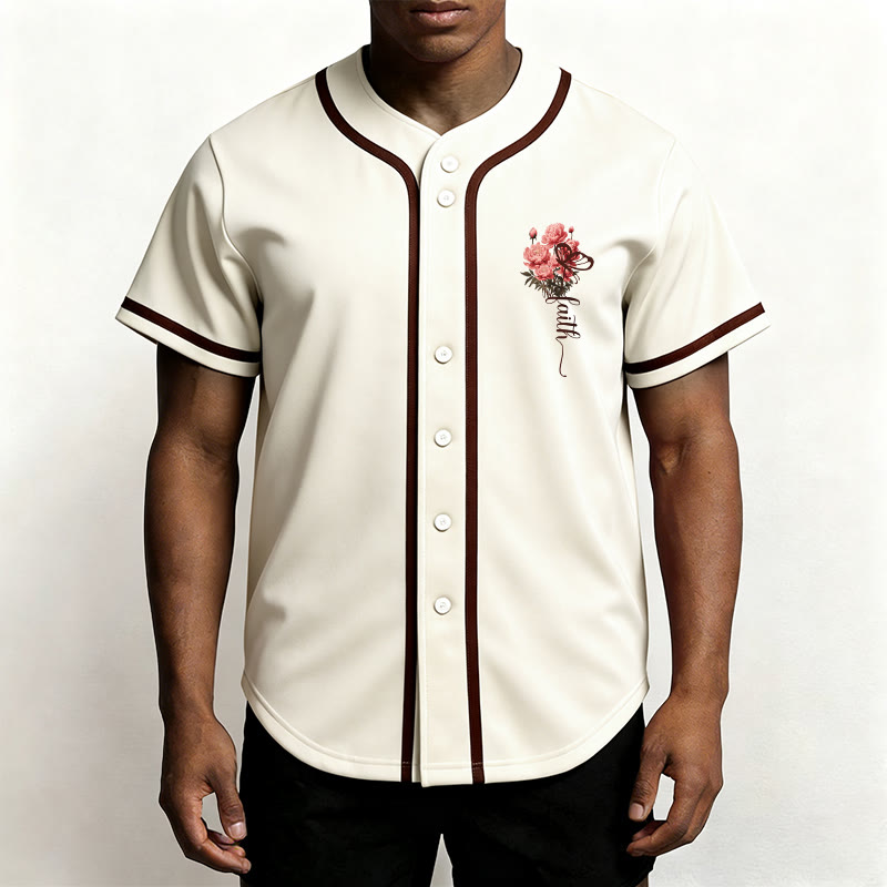 Christianartworkshop « Peut-être avez-vous été créés pour un temps comme celui-ci » Esther 4:14 Maillot de baseball boutonné à imprimé pivoine et foi - image 15