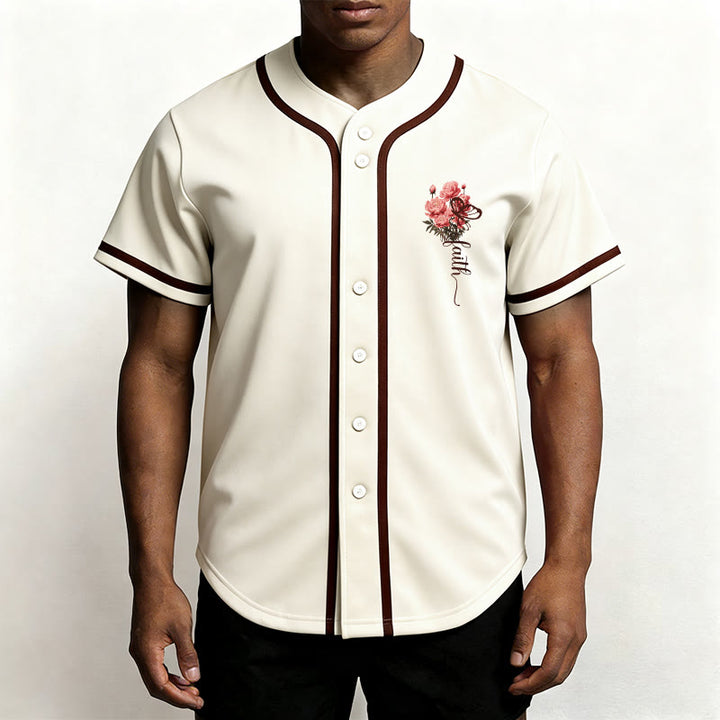 Christianartworkshop « Peut-être avez-vous été créés pour un temps comme celui-ci » Esther 4:14 Maillot de baseball boutonné à imprimé pivoine et foi - image 15
