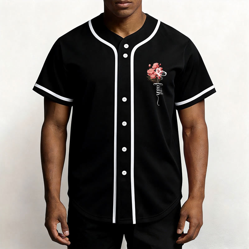 Christianartworkshop « Peut-être avez-vous été créés pour un temps comme celui-ci » Esther 4:14 Maillot de baseball boutonné à imprimé pivoine et foi - image 8