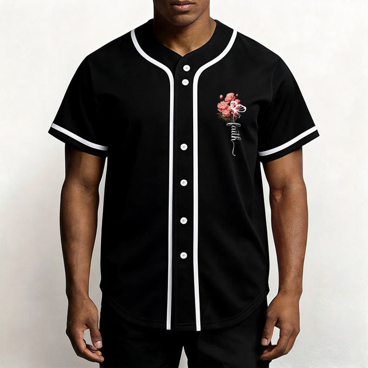 Christianartworkshop « Peut-être avez-vous été créés pour un temps comme celui-ci » Esther 4:14 Maillot de baseball boutonné à imprimé pivoine et foi - image 8
