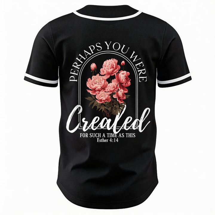 Christianartworkshop « Peut-être avez-vous été créés pour un temps comme celui-ci » Esther 4:14 Maillot de baseball boutonné à imprimé pivoine et foi - image 13