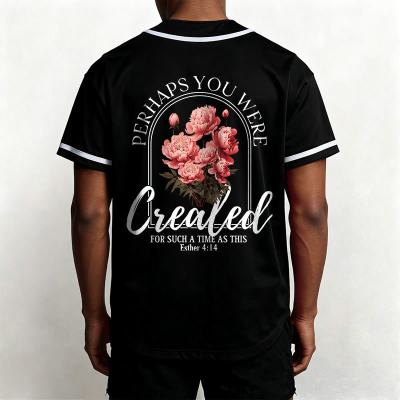 Christianartworkshop « Peut-être avez-vous été créés pour un temps comme celui-ci » Esther 4:14 Maillot de baseball boutonné à imprimé pivoine et foi - image 11