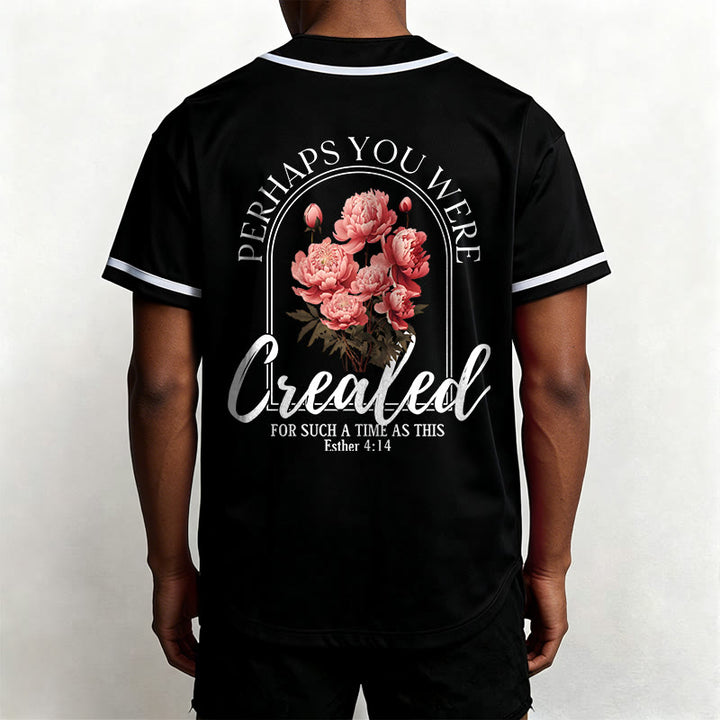 Christianartworkshop « Peut-être avez-vous été créés pour un temps comme celui-ci » Esther 4:14 Maillot de baseball boutonné à imprimé pivoine et foi - image 11