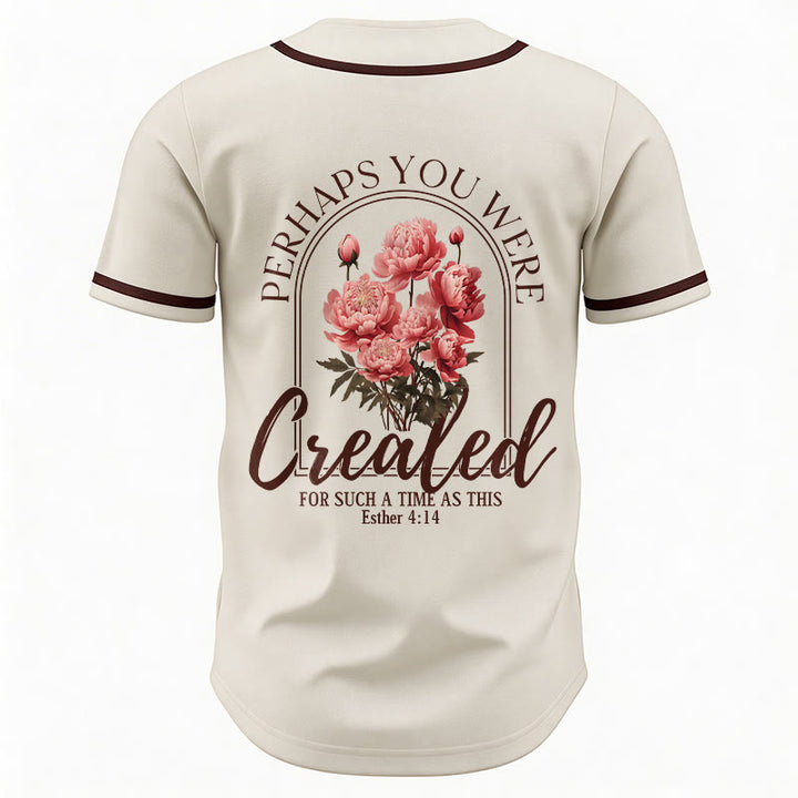 Christianartworkshop « Peut-être avez-vous été créés pour un temps comme celui-ci » Esther 4:14 Maillot de baseball boutonné à imprimé pivoine et foi - image 20