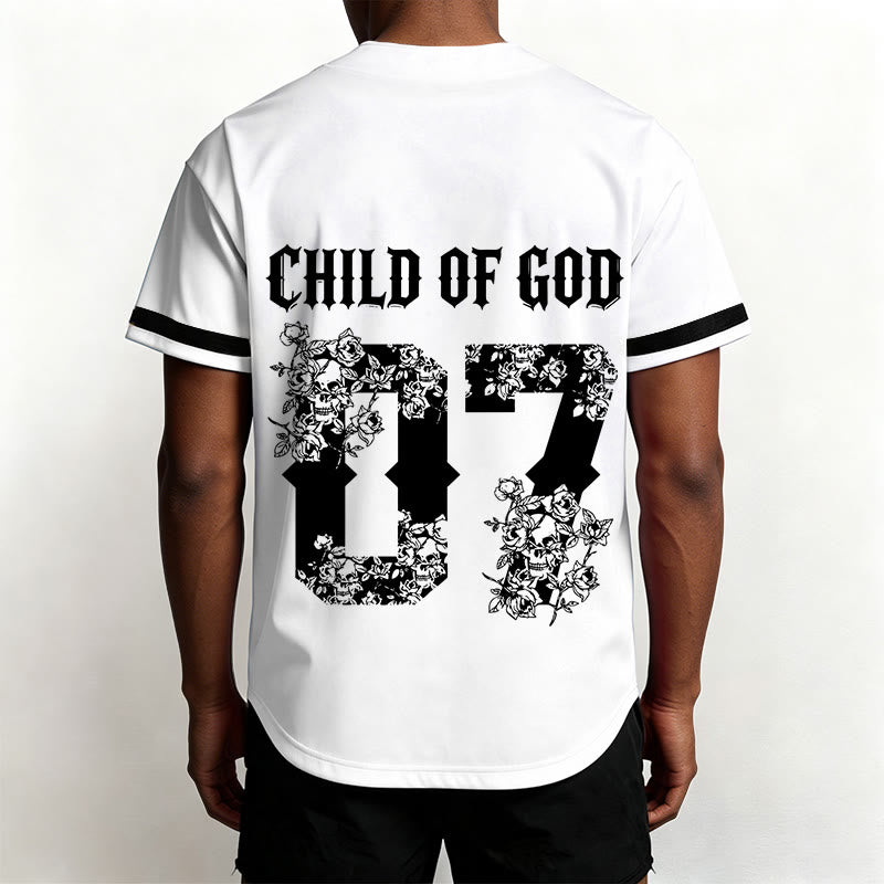 Maillot de baseball boutonné numéro 07 à motif floral « Enfant de Dieu » de Christianartworkshop - image 11