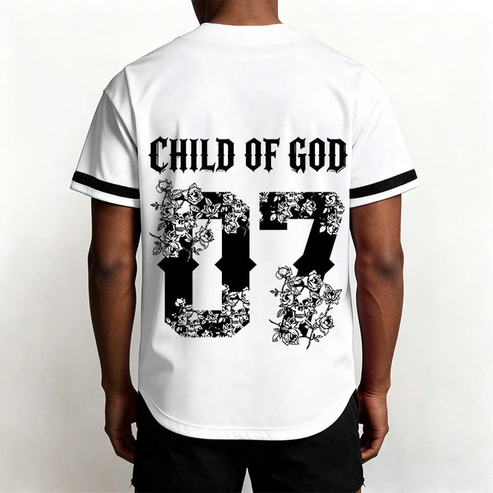 Maillot de baseball boutonné numéro 07 à motif floral « Enfant de Dieu » de Christianartworkshop - image 11