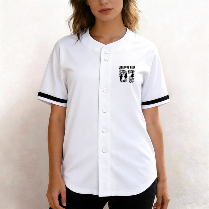 Maillot de baseball boutonné numéro 07 à motif floral « Enfant de Dieu » de Christianartworkshop - image 9