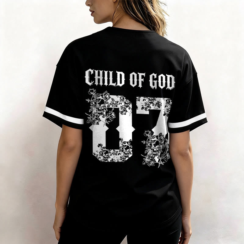 Maillot de baseball boutonné numéro 07 à motif floral « Enfant de Dieu » de Christianartworkshop - image 5