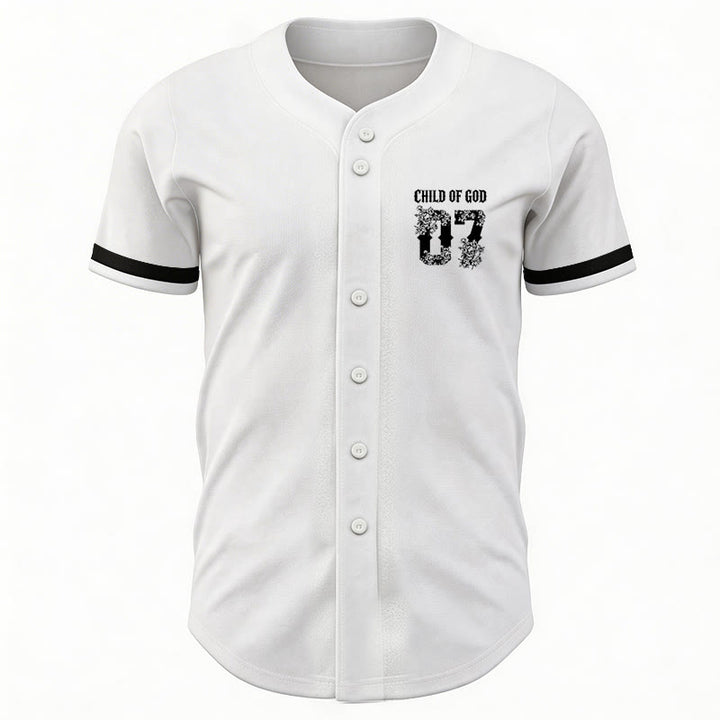Maillot de baseball boutonné numéro 07 à motif floral « Enfant de Dieu » de Christianartworkshop - image 10