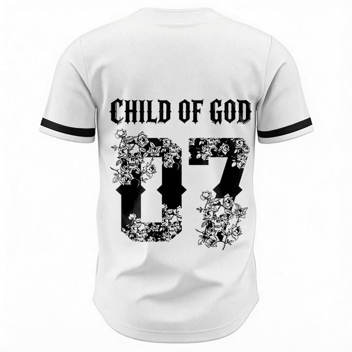Maillot de baseball boutonné numéro 07 à motif floral « Enfant de Dieu » de Christianartworkshop - image 13