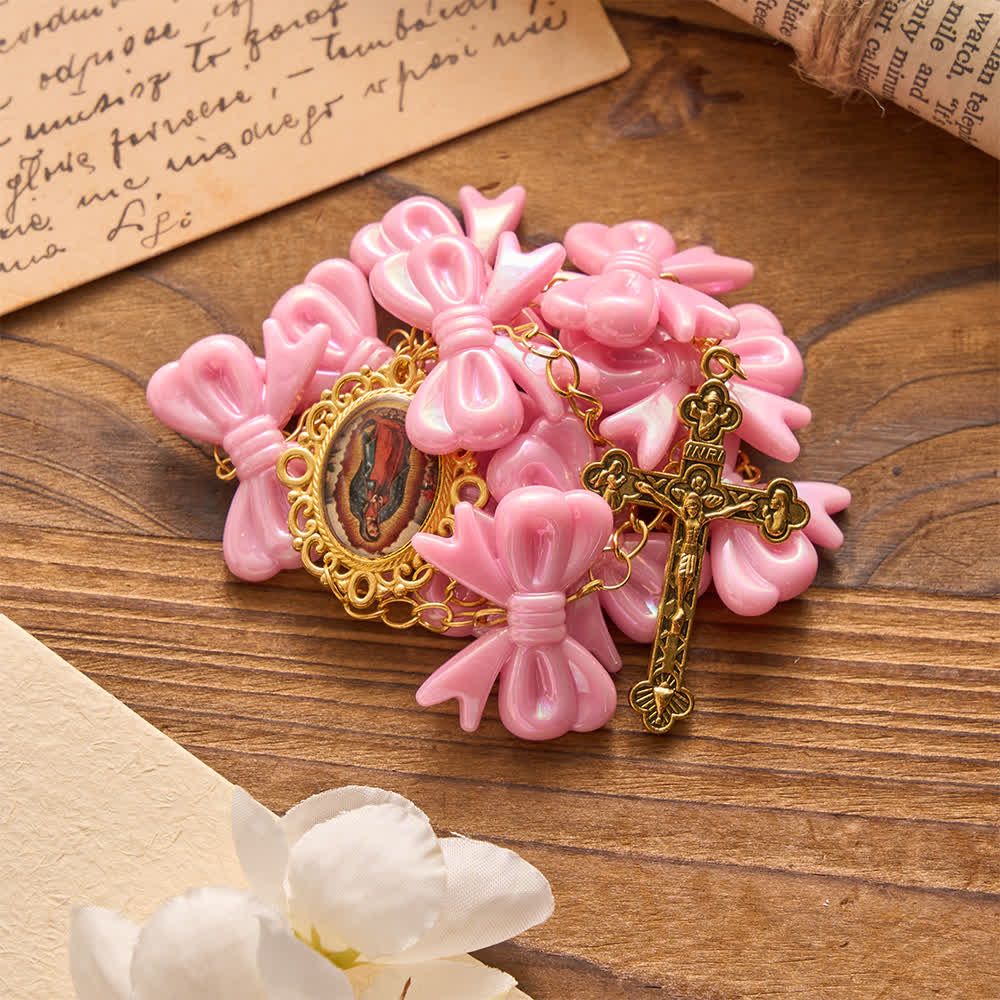 Christianartworkshop Chapelet à nœud rose Notre-Dame de Guadalupe : Portez ses douces bénédictions - image 3