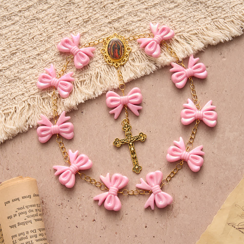 Christianartworkshop Chapelet à nœud rose Notre-Dame de Guadalupe : Portez ses douces bénédictions - image 5