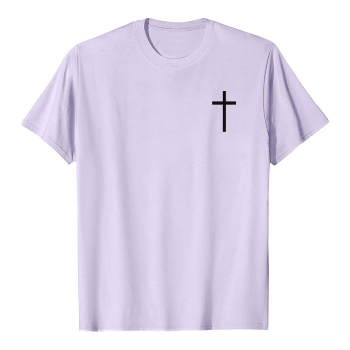 Christianartworkshop Aucune arme forgée contre moi ne prospérera. Ésaïe 54:17. T-shirt premium à manches courtes avec croix au recto et verset biblique au verso. - image 13