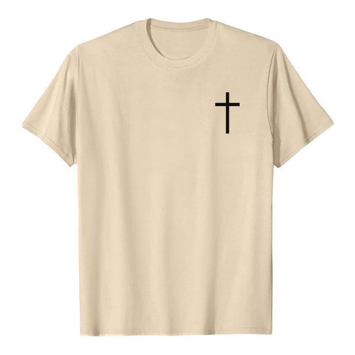 Christianartworkshop Aucune arme forgée contre moi ne prospérera. Ésaïe 54:17. T-shirt premium à manches courtes avec croix au recto et verset biblique au verso. - image 25