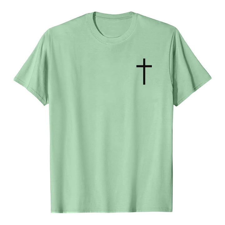 Christianartworkshop Car je connais les projets que j'ai formés pour vous (Jérémie 29:11) T-shirt premium à manches courtes avec croix sur le devant et dans le dos - image 16