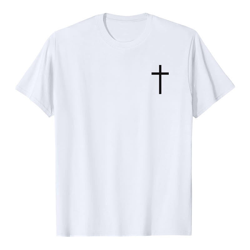 Christianartworkshop Car je connais les projets que j'ai formés pour vous (Jérémie 29:11) T-shirt premium à manches courtes avec croix sur le devant et dans le dos - image 1