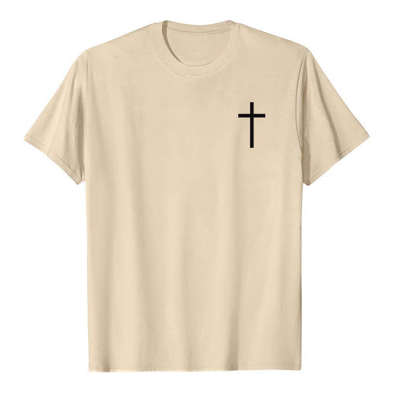 Christianartworkshop Jean 3:16 Car Dieu a tant aimé le monde T-shirt premium à manches courtes avec croix sur la poitrine et au dos - image 25