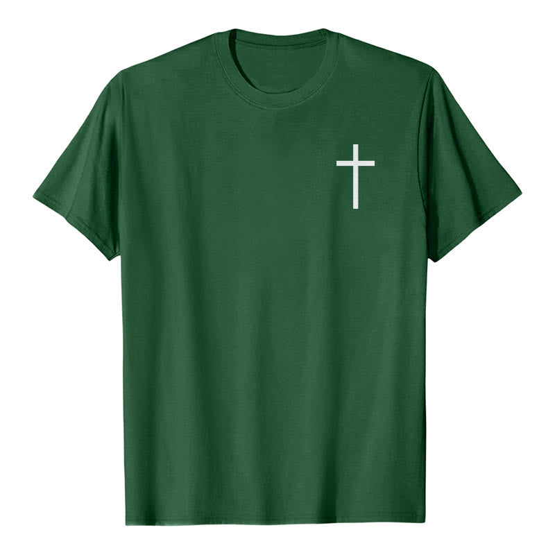 Christianartworkshop Jean 3:16 Car Dieu a tant aimé le monde T-shirt premium à manches courtes avec croix sur la poitrine et au dos - image 19