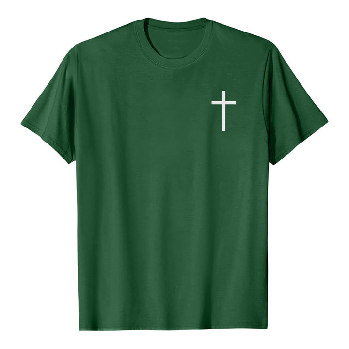 Christianartworkshop Jean 3:16 Car Dieu a tant aimé le monde T-shirt premium à manches courtes avec croix sur la poitrine et au dos - image 19