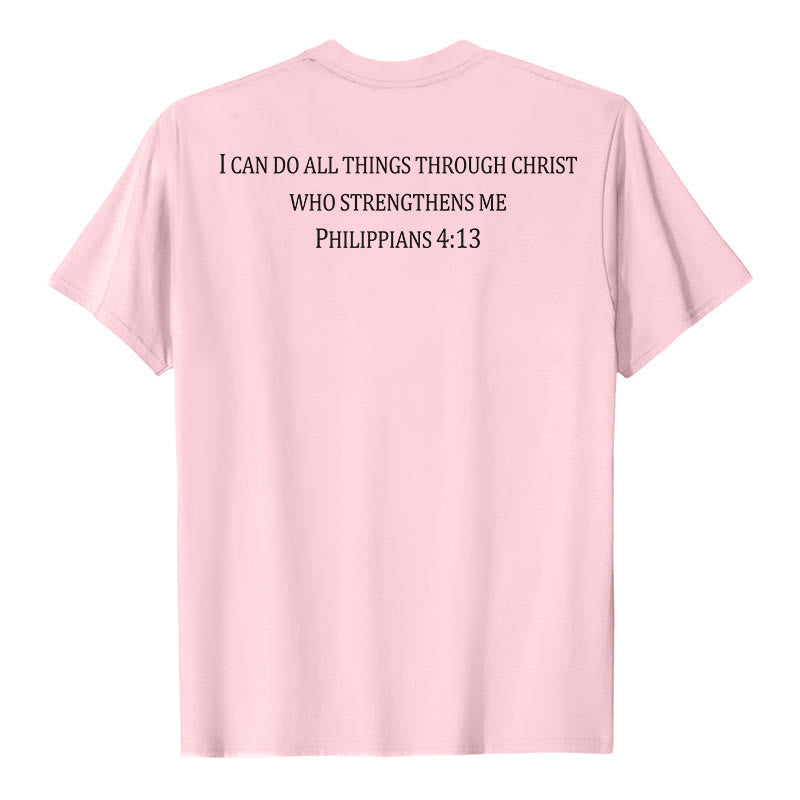 Christianartworkshop T-shirt chrétien premium à manches courtes avec imprimé recto verso sur la promesse de force classique - image 11