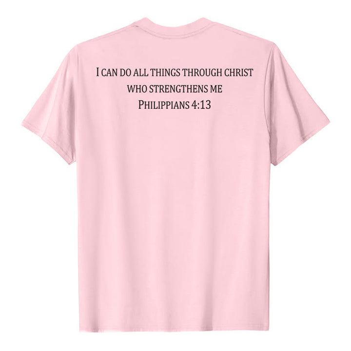 Christianartworkshop T-shirt chrétien premium à manches courtes avec imprimé recto verso sur la promesse de force classique - image 11