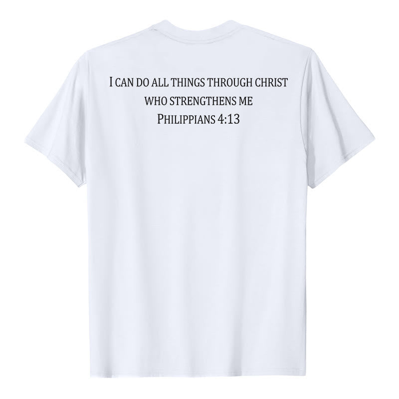 Christianartworkshop T-shirt chrétien premium à manches courtes avec imprimé recto verso sur la promesse de force classique - image 8