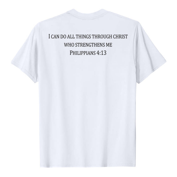 Christianartworkshop T-shirt chrétien premium à manches courtes avec imprimé recto verso sur la promesse de force classique - image 8