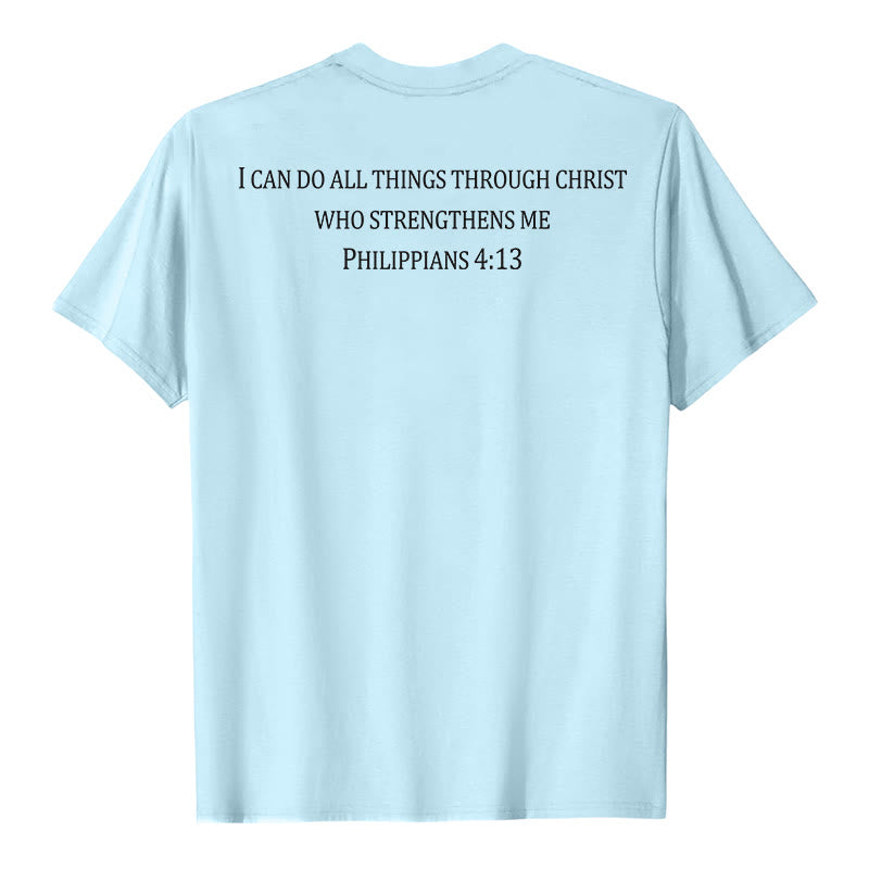 Christianartworkshop T-shirt chrétien premium à manches courtes avec imprimé recto verso sur la promesse de force classique - image 23