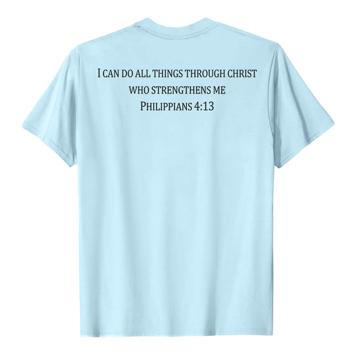 Christianartworkshop T-shirt chrétien premium à manches courtes avec imprimé recto verso sur la promesse de force classique - image 23